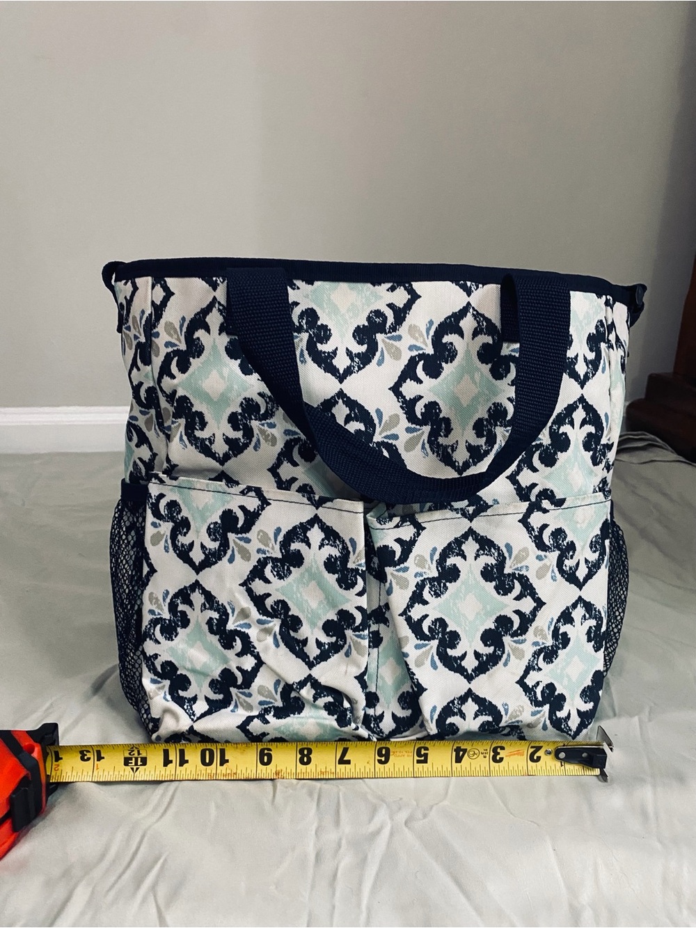 thirty-one Navy and White Patterned Tote Bag